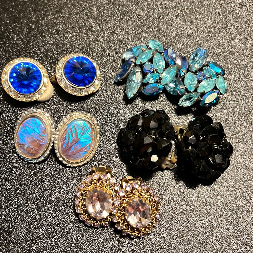 Bundle 5 sets clip in earrings multi colored